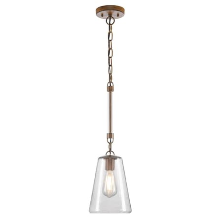 Westinghouse Pendant 60W Mini Biloxi Barnwood Clear Seeded Glass 6130400